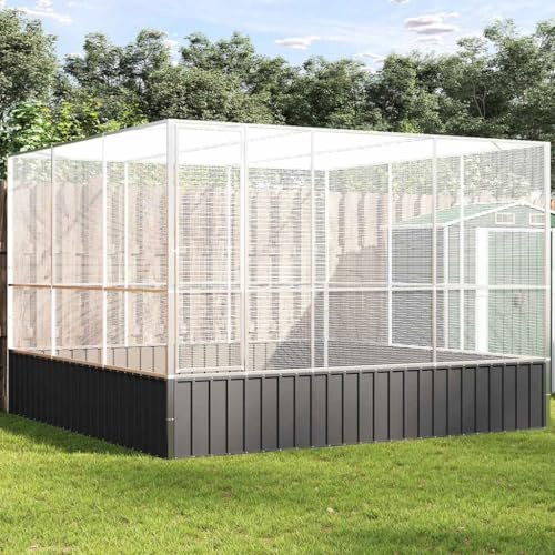 Nqyjm Aviario Silbern 311 x 307 x 212 cm de acero para jardín terraza