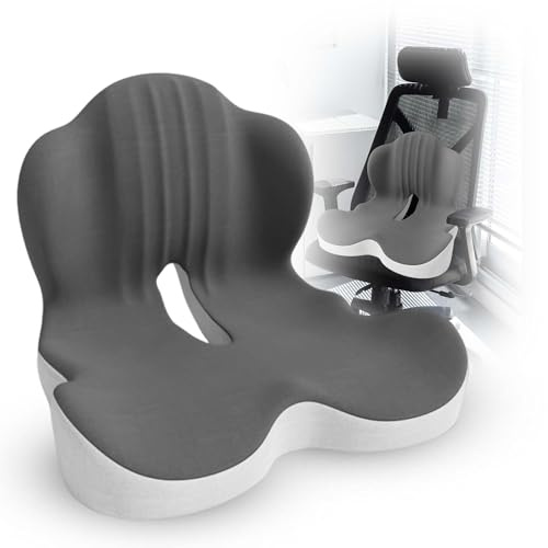 Grande cuscino per sedile in memory foam con supporto lombare per sciatica e sollievo dalla pressione del coccige, cuscinetto per coccige per sedia da ufficio, auto, sedia a rotelle, casa, ufficio