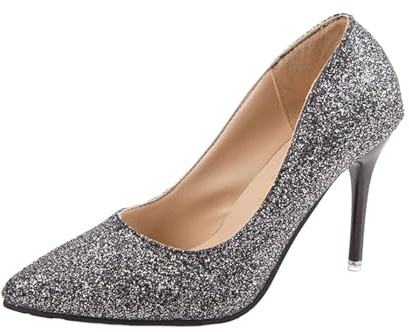 Sandaler damer stilett, glitterpumps damer strass spets höga klackar sexiga brudskor glänsande högklackade skor party bröllop sandaletter paljetter dansskor bak öppen aftonskor
