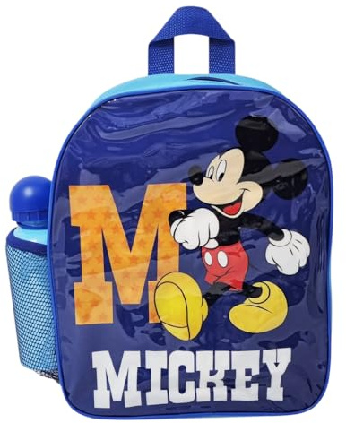 Disney Zaino Scuola Mickey Mouse Topolino Colore Blu con Borraccia 400ml