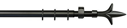 JalousieCrew Stilgarnitur Gardinenstange 20 mm Vorhangstange - 130-240 cm ausziehbar (schwarz)