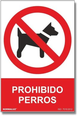 Normaluz RD41933 - Señal Prohibido Perros Aluminio 0,5mm 30x40 cm con CTE, RIPCI