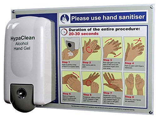 HypaClean Alcohol Hand Gel Station (Wall Mounted)