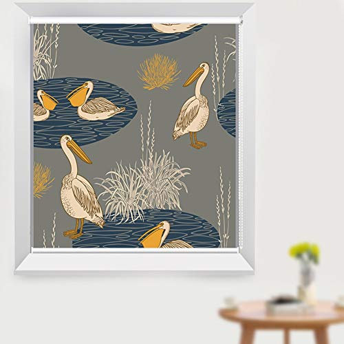 HWF Verdunkelungsrollo Blackout Rollos Gemusterte Enten, Wärmeisoliert Wasserdicht Rollo, 60cm / 80cm / 100cm / 120cm / 140cm Breite (Size : 100x140cm)