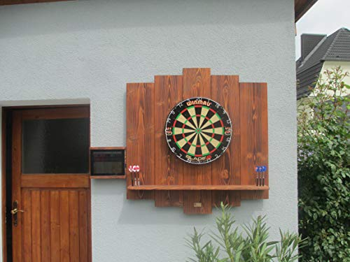 WDS Darts Sports Outdoor - Wooden Dartboard Surround (Dart-Wandschutz, Auffangring, Dart-Ring) (OHNE Tablet-Halter)