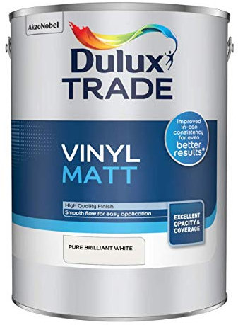 Dulux Trade 5L Vinyl Matt - Pure Brilliant White Finish