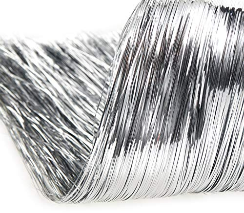 2500 Strands Christmas Tinsel Garland Decorations Tinsel Foil Fringe Icicles for Christmas Holiday Decor Birthday Home Graduation Supplies (Silver)