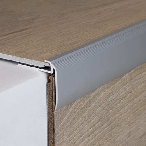 PROVISTON | Einschubprofil | Aluminium eloxiert | Silber | Breite 31 mm | H?he 4.5 mm | L?nge 1000 mm | Gebohrt | Abschlussprofil | Einfassprofil | Abschlussleiste | Bodenprofil | 1 St?ck