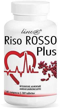 Riso Rosso Plus Lineadiet – integratore alimentare a base di riso rosso fermentato – 180 compresse per 6 mesi di fornitura – 97 mg di riso rosso – prodotto in Italia