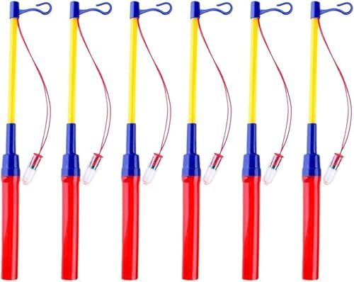 Zempertoopa 6 Stück Laternenstab mit LED für St Martin, 40 cm LED Elektronischer Laternenstab, Laternenstab für Kinderpartys, Kostümpartys, Kindergarten, Halloween, Weihnachten und Neujahr