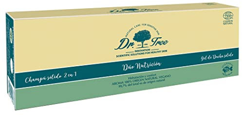 Dr. Tree | Duo Solidi Nutrizione | Shampoo Solido Nutrizione + Gel Doccia Nutriente | Senza Solfati SLE, SLS, Senza parabeni | Nutre, Rivitalizza e Protegge | 75gr + 120gr