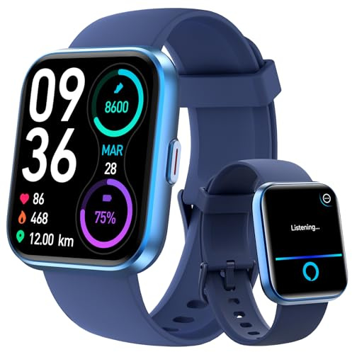 aeac Smart Watch Fitness Watch for Men Women, Alexa Built-in & Stable Bluetooth Call, with Heart Rate/SpO2/Sleep Monitor, 100 Sports, IP68 Waterproof Smartwatches for iOS Android