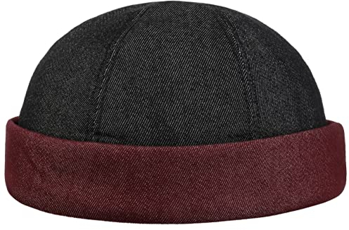 LIERYS Twotone Dockermütze Herren Handmade in Italy Dockercap mit hohem Anteil Baumwolle 2-farbig Frühjahr Sommer schwarz XL (60-61 cm)