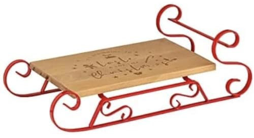 Christmas Treat Platter Make it Merry Sleigh Serve Board, Perfect for Serving Sweet Nibbles/Xmas Table Decoration/Novelty Gift (30 x 19cm)