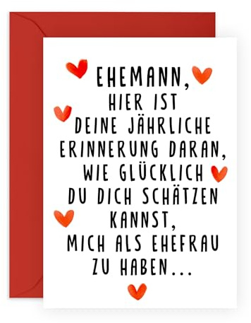 Central 23 Lustige Jahrestag Karte für Ehemann – DEINE JÄHRLICHE ERINNERUNG DARAN – zum Hochzeitstag Valentinstag – Goldene – Geschenk für Männer – Kommt mit Aufklebern