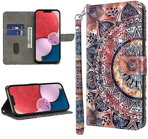 GLANDOTU Lederhülle für Samsung Galaxy A15 4G/5G Hülle, Flip Wallet klappbar Handyhülle Multi-Muster Leder Tasche Case Schutzhülle für Samsung A15 Hülle - Mandala