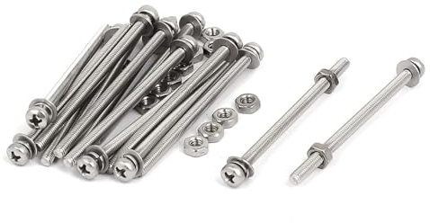 TOP-VIGOR 15Pcs M3x50mm Screw Assortment Kit, 304 Stainless Steel Phillips Pan Head Bolt Screw Nut Washer for Professionals, Amateurs, Landlords, Repairmen and DIY