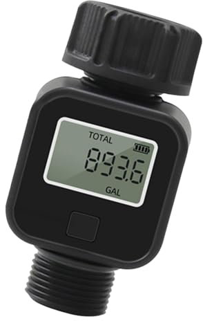 Wasserschlauchzähler, 3 V LCD-Wasserzähler, Multi-Messmodi, LCD-Digitaler wasserdichter Schlauchzähler, Gallonen-Wasserzähler, tragbarer digitaler Schlauch-Wasserzähler oder Rasensprinkler, Pulver