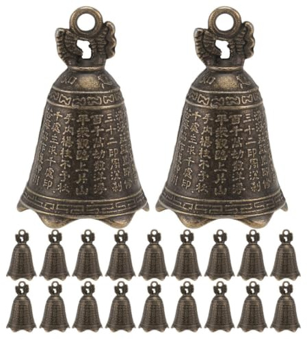 PRETYZOOM 20 Piezas Adornos de Campana Antiguos de Dijes de Campana Vintage para Colgar Puerta para Hacer Tú Mismo Campanillas de Viento y Artesanía de Aleación de Zinc | Adorno para Puerta y Decoración del Hogar, Tono Dorado, Adecuado para Manualidades DIY y Ambiente Festivo