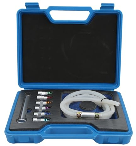 AOWINHIT Universal Brake Bleeder Wrench Kit,Brake Bleeder Kit,6 Adapters 1 Drain Hose,for Car SUV Light Truck or Motorcycle Brake Calipers or Wheel Cylinders