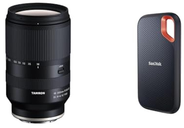 Tamron B061X 18-300mm F/3.5-6.3 Di III-A VC VXD, Objektiv für Fujifilm, schwarz & SanDisk Extreme Portable SSD 4 TB