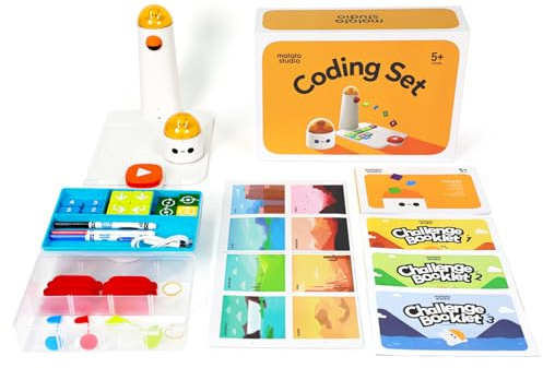 Programmierbar Roboter Kinder ab 4-10, MatataStudio Coding Set Programmierbarer Roboter Spielzeug Bausatz mit DIY Physikalische Programmiermodul für Anfänger No App & WiFi STEM Lernspielzeug Geschenke