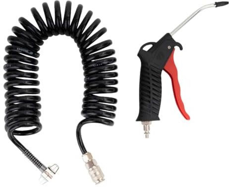 Web Truck Kit de aire comprimido negro 5 m manguera espiral pistola de soplado camión barco coche manguera de aire comprimido presión máxima 13 BAR