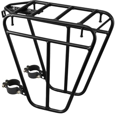 Fahrrad Gepäckträger Vorne 25 Kg Kapazität Gepäckträger, Fahrrad-Vorderradgepäckträger Mountainbike, Robuster Fahrradgepäckträger Aus Stahl Für Rennräder