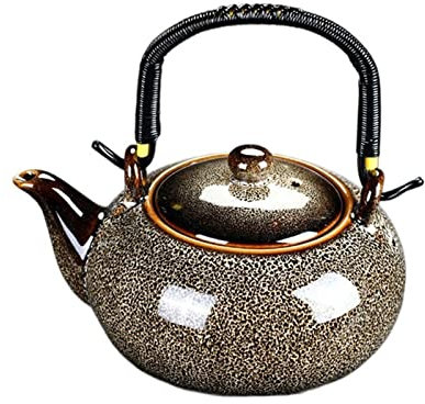 IUokLU Classic Teapot 700ML Large Capacity Teapot Ceramic Coffee Pot with Handle Tea Set Household Tea Maker Loose Leaf Teapot Tea Kettle Teapots,Yellow-One Size