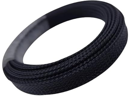 Guaina per cavi espandibile in PET 3/4/6/8/10/12/14 mm guaina avvolgente in filo di protezione isolata ad alta densità (nero, 6 MM_20 M)