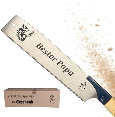 Japansäge Kataba | PERSÖNLICHE GRATIS LASERGRAVUR | Zugsäge Handsäge | Handwerker Geschenk | Rattangriff | individuell gestaltbar mit Motiv Handwerk Saw