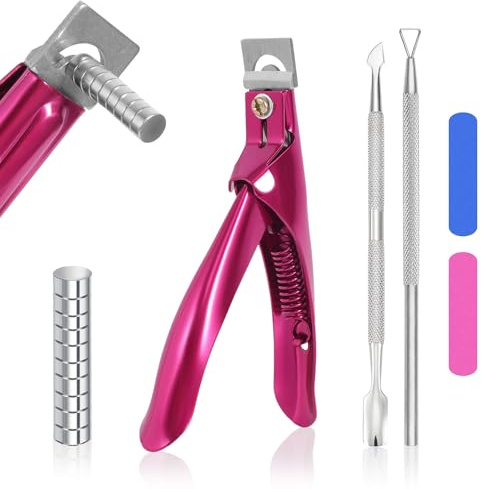 Akrylnagelklippare, gelnagelset, rostfritt stål, 10 magneter, 2 skrubbslister, 2 koniska nagelsax, manikyrspetsskärare, högkvalitativ nagelklippare