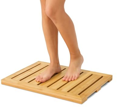 RITEVA Bamboo Bath Mat, Non Slip Bath Mat, Bath Furniture, Bathroom Accessory, Natural Bamboo Furniture, Floor Mat for Spa & Sauna, Bamboo Mat for Indoor & Outdoor Spaces, Minimalist.