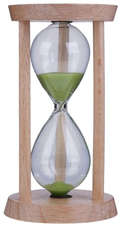 Holz Sanduhr 3 Minuten Sanduhren Sand Timer Kinder Zähneputzen Timer Zeitmesser Geschenk, für Kitao, Büro, Klassenzimmer, Küche (Grün)