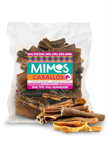 MIMOS Pferdehaut 1000 g - Natürliche Kausnacks 100% Pferd getreidefrei. Schonend getrocknete Hunde-Kauartikel für Tiere Aller Größen und Rassen