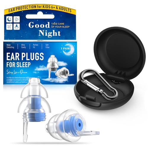 Ear Plugs for Sleep – Ultra-Comfy Reusable Noise Cancelling Earplugs for Sleep, Deep Focus, Travel, Noise Sensitivity, Tinnitus Relief | Soft Filter | Flexible Hearing Protection | 31 dB, 1 Pair, M