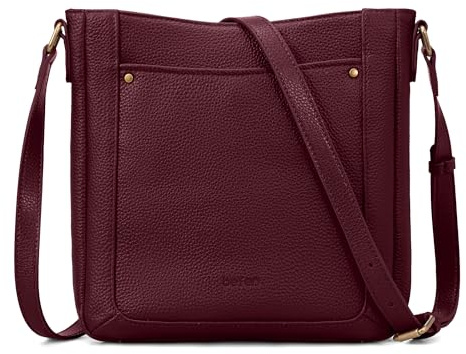 befen Echtleder Handtasche Damen Mittel, RFID-Blockierung Umhängetasche Vintage Leder Crossbody Bag Schultertasche für Frauen Handytasche mit Verstellbar Schultergurt