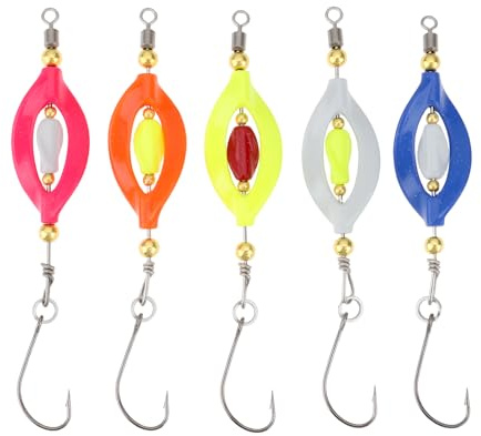 ECSiNG 5 Señuelos de Cuchara de Doble Giro de 3,3 G con Hojas Dobles para Pesca de Trucha Lanzamiento Largo Fuerte Atracción Subacuática.