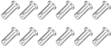 QUARKZMAN 12Stück M8 X 20mm Einloch Bolzenbolzen 304 Edelstahl Flachkopf Bolzenbolzen Anhängerkupplung Für Anhängerverriegelung Mechanikerreparatur Möbelmontage Industrieeinrichtung