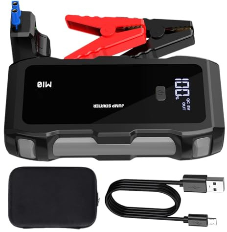 Avviatore Di Emergenza Per Batteria Auto, 8000A Illuminazione 3 Modalità Ricarica USB Rapida, Caricabatterie E Avviatore, Per Berline, Motocicli, Barche, Motoslitte, Trattori, SUV