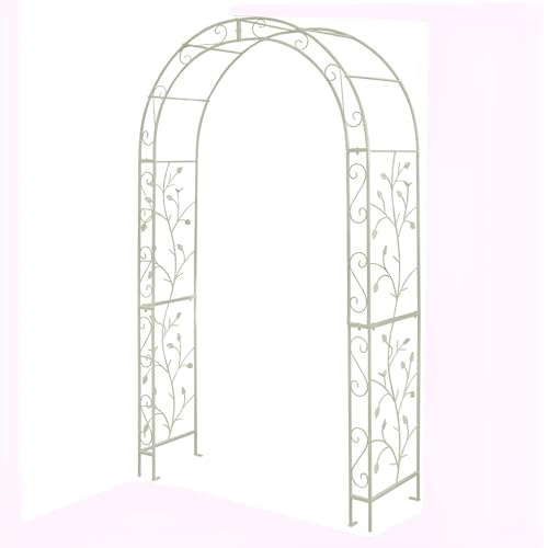 Arco de boda de hierro forjado, decoración de jardín interior y exterior, pérgola para patio, decoraciones florales, 4 x 7 pies