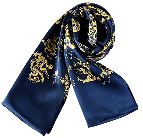 YangtzeStore Larga bufanda de seda satinada charmeuse para hombre, 63x10