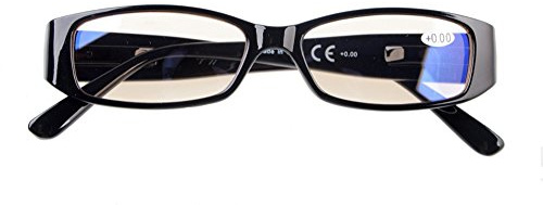 CessBlu Computer Glasses with Crystals for Women Reading Blue Light Filter Eyeglasses(Black) without Strength