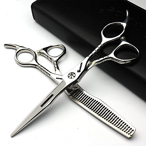 Japan 440C hair salon studio hairdresser styling professional tool set fashion 6.0 inch hair cutting scissors + thinning scissors (2pcs)