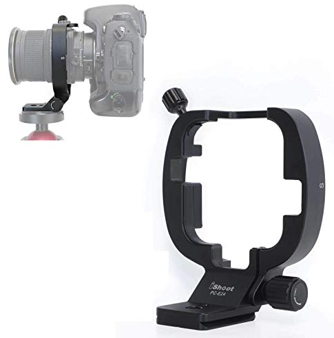 iShoot Tripod Mount Ring, Lens Collar Support Holder Compatible with Nikon NIKKOR PC-E Micro 45mm f/2.8D ED and NIKKOR PC-E 24mm f/3.5D ED Tilt-Shift Lens, Built-in Arca-Swiss Fit Quick Release Plate