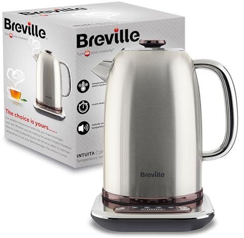 Breville Selecta Temperature Select Electric Kettle | 1.7L | 3kW Fast Boil | Digital Temperature Control | Brushed Stainless Steel [VKT159]