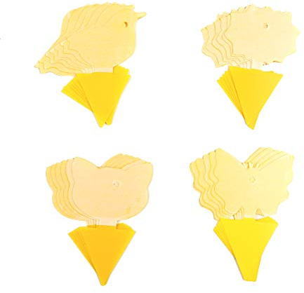 Allein 24PCS Gelbsticker, Gelbtafeln klein, steckbare Fliegenfalle, Gemusterte Fliegenfalle gegen trauermücken Blattläuse, Minierfliegen und weiße Fliegen für Zimmerpflanzen und inkl. 24 Kabelbinder