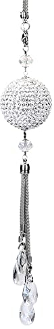 Uposao Bling Kristall Auto Rückspiegel Anhänger, Sonnenfänger Auto Rückspiegel Dekoration Innenraum Zubehör Strass Kristall Charm Auto Rückspiegel Zubehör zum Aufhängen Kristallkugel für Frauen Damen
