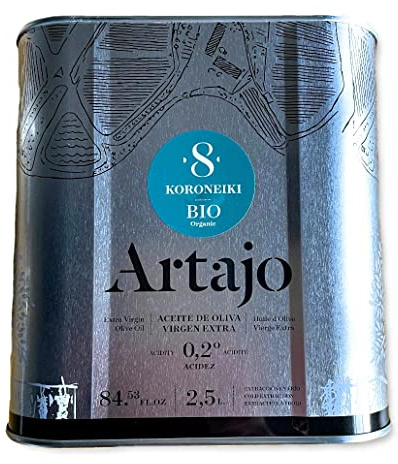 Artajo aceite de oliva virgen extra bio organic variedad koroneiki lata de 2,5 L.