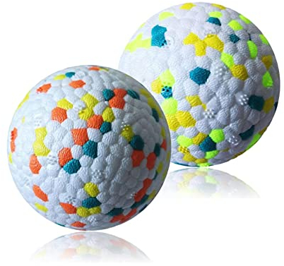 CAISHOW Hundeballspielzeug, unzerstörbar, schwimmend auf Wasser, zum Apportieren, federnd, langlebig, Vollgummiball für Welpen, kleine und mittelgroße Hunde